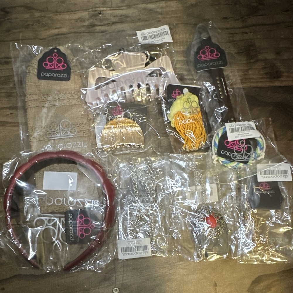 Paparazzi Women's Fashion Jewelry Mixed Lot 10pc Necklace Bracelet Earrings Hair
